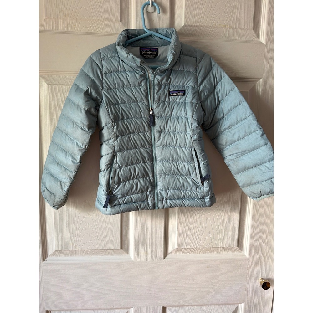 Patagonia Down Puffer Coat Kids XS 5-6 Blue Quilted Fall Winter Outdoors